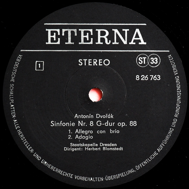 LP レコード ブロムシュテットのドヴォルザーク/交響曲第8番 独ETERNA 3739