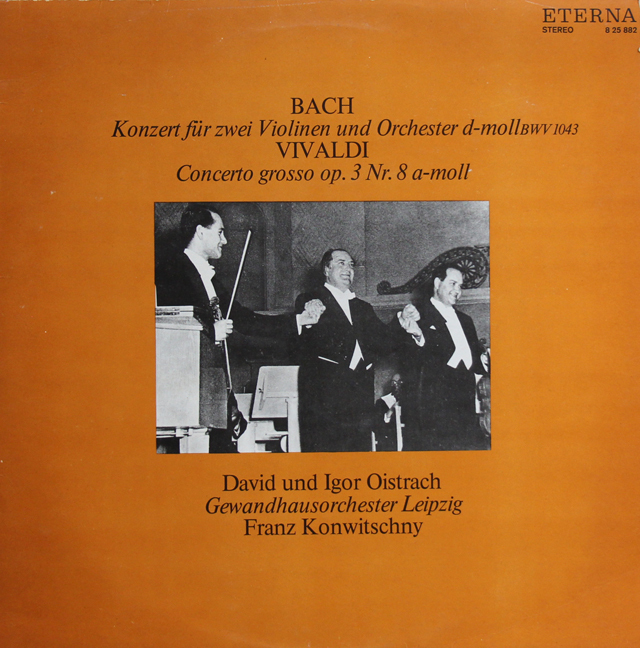 【テストレーベル】　オイストラフ父子、コンヴィチュニーのバッハ、ヴィヴァルディ/2つのヴァイオリンのための協奏曲集　独ETERNA　3739　LP レコード