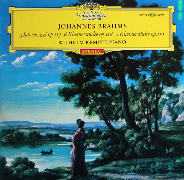 【赤ステレオ、独最初期盤】　ケンプのブラームス/「3つの間奏曲」、「6つの小品」ほか　独DGG　3739　LP レコード
