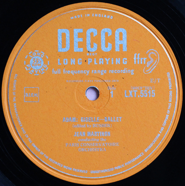 LP レコード マルティノンのロマンティック・バレエ音楽 独DECCA 3740