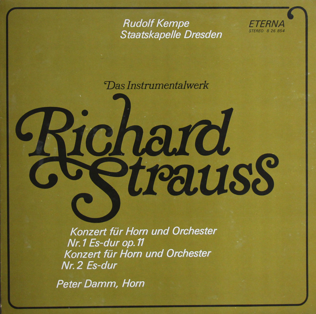 【テストプレス】 ダム、ケンペのR.シュトラウス/ホルン協奏曲第1、2番 独ETERNA 3740 LP レコード