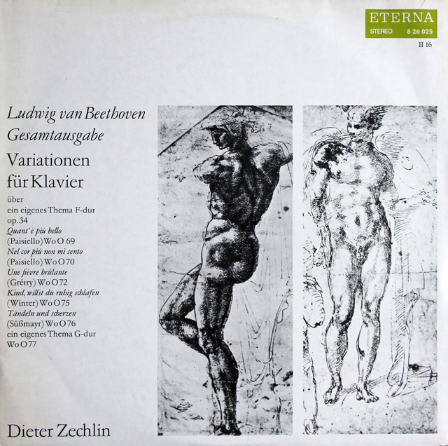 ツェヒリンのベートーヴェン/創作主題による6つの変奏曲ほか　独ETERNA　3740　LP レコード