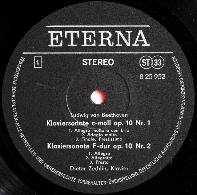 LP レコード ツェヒリンのベートーヴェン/ピアノソナタ第5番ほか 独