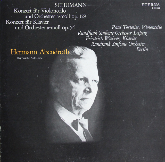 トルトゥリエ、アーベントロートのシューマン/チェロ協奏曲ほか　独ETERNA　3740　LP レコード