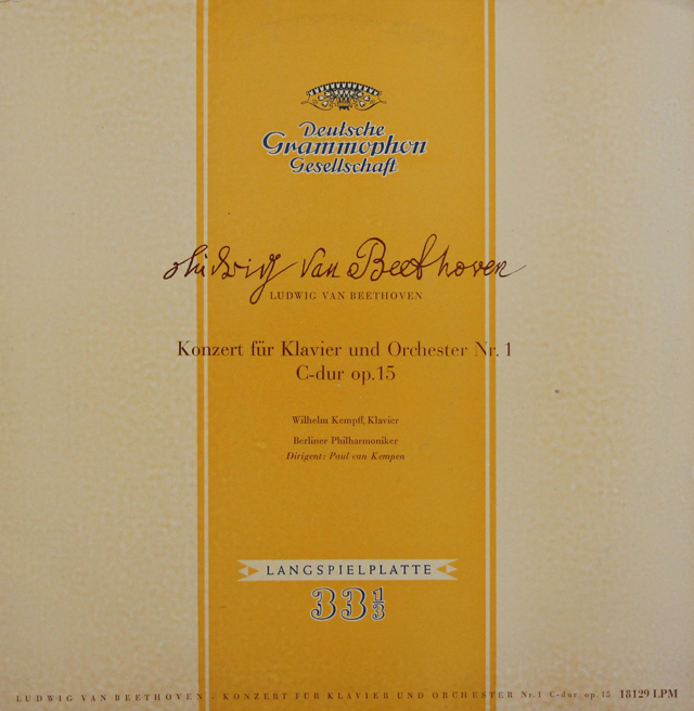 ケンプ、ケンペンのベートーヴェン/ピアノ協奏曲第1番　独DGG　3741　LP レコード