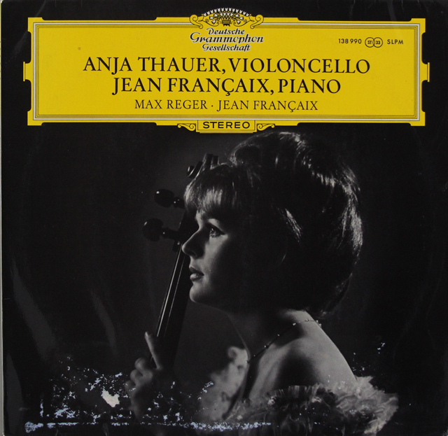 【オリジナル盤】　タウアー&フランセのレーガー/無伴奏チェロ組曲第3番ほか　独DGG　3741　LP レコード