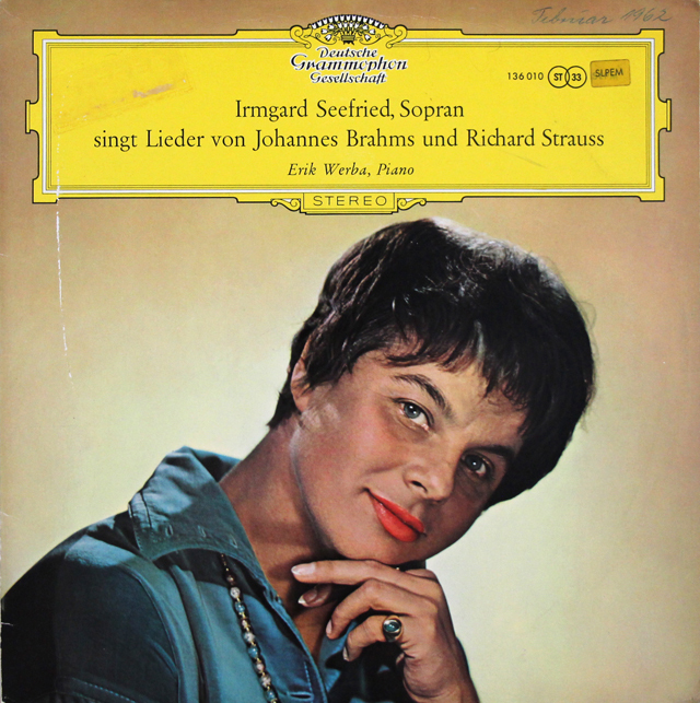 【独最初期盤】　ゼーフリートのブラームス、R.シュトラウス/歌曲集　独DGG　3742　LP レコード