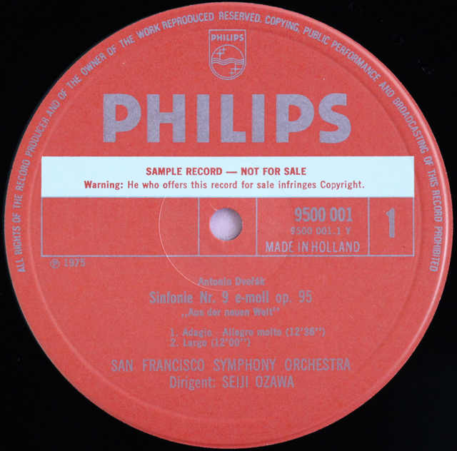 LP レコード 小澤のドヴォルザーク/交響曲第9番「新世界より」ほか 蘭