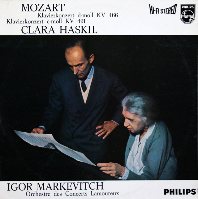 【オリジナル盤】　ハスキル、マルケヴィチのモーツァルト/ピアノ協奏曲第20、24番　蘭PHILIPS　3742　LP レコード