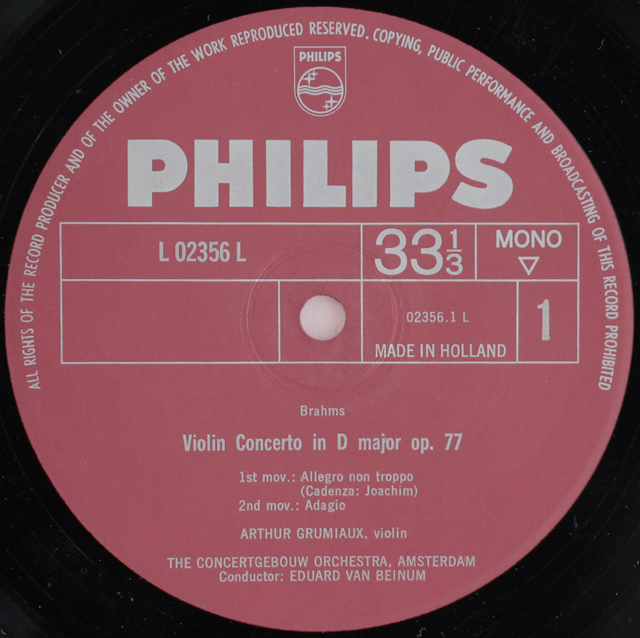 LP レコード グリュミオー＆ベイヌム、ハイティンクのブラームス