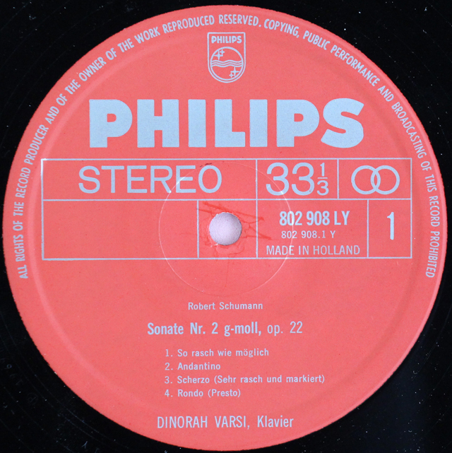 邦楽ＬＰレコードコレクション19枚 LP レコード ヴァルシのシューマン/ピアノソナタ第2番ほか 蘭PHILIPS 3412
