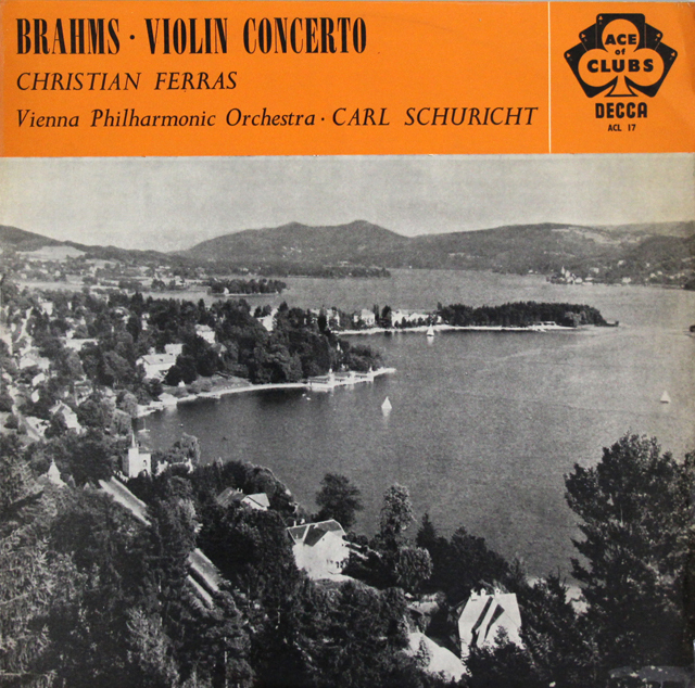 【モノラル】　フェラス、シューリヒトのブラームス/ヴァイオリン協奏曲　英DECCA　3743　LP レコード