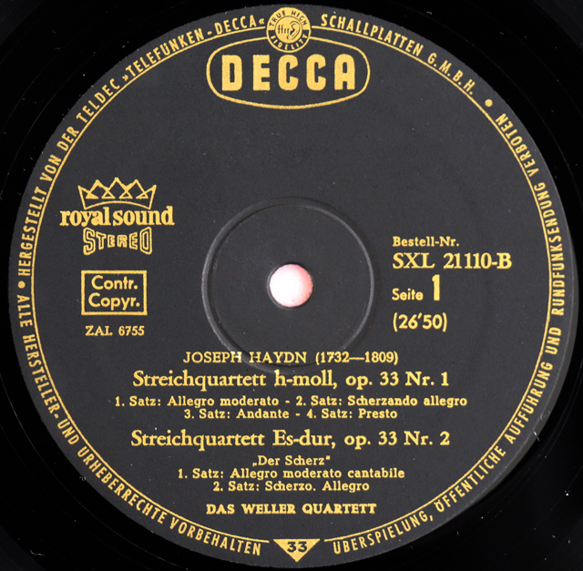 洋楽LPレコード16枚セット4 LP レコード ウェラー四重奏団のハイドン/弦楽四重奏曲作品33-1～3 独