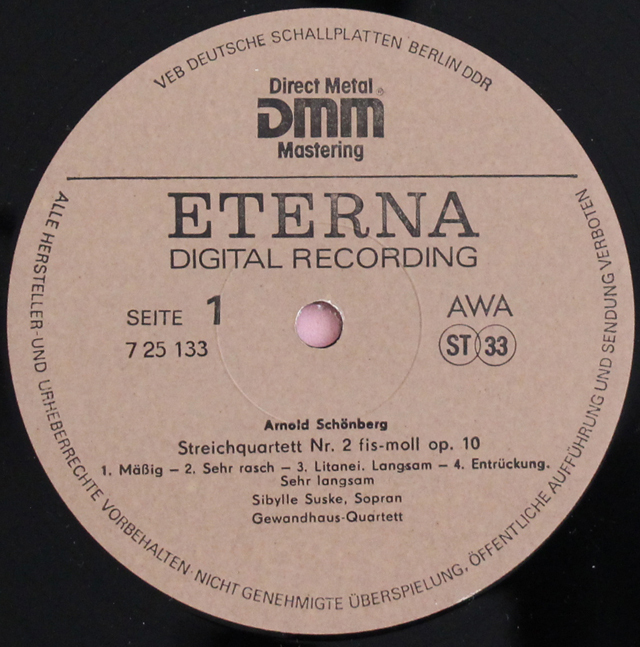 LP レコード ゲヴァントハウス四重奏団の弦楽四重奏曲集 独ETERNA 3743