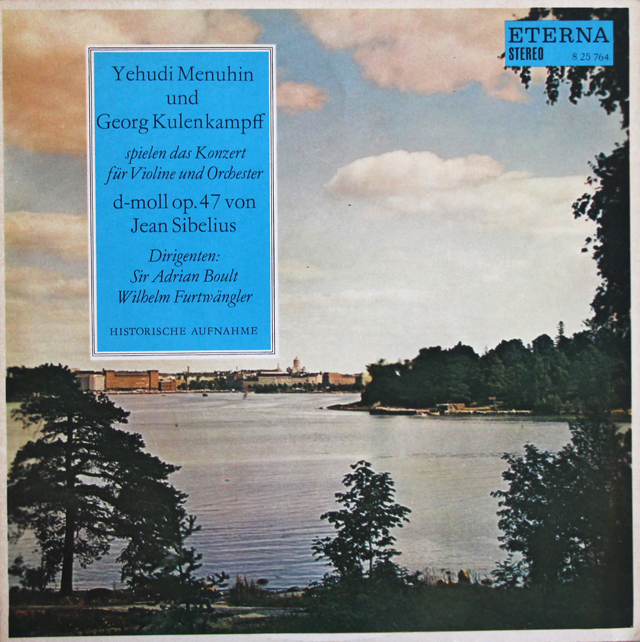 【疑似ステレオ・テストプレス】　メニューイン&ボールト、クーレンカンプ&フルトヴェングラーのシベリウス/ヴァイオリン協奏曲　独ETERNA　3743　LP レコード