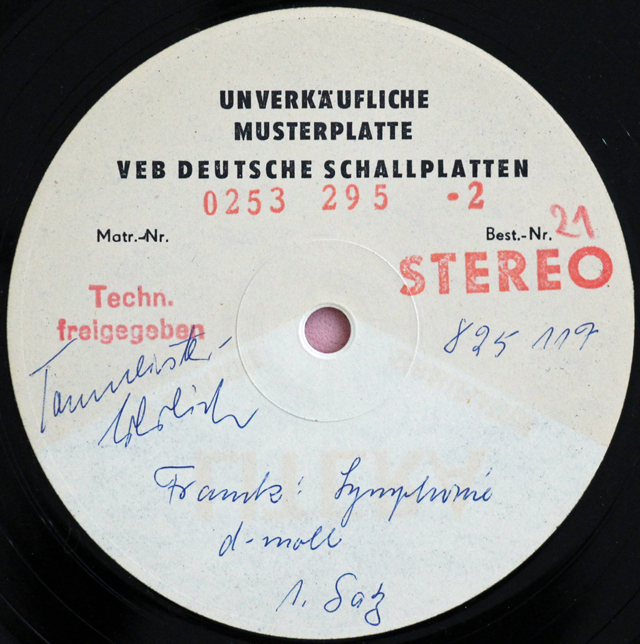 Drenge LPレコード LP レコード ザンデルリンクのフランク/交響曲ニ短調 独ETERNA 3743