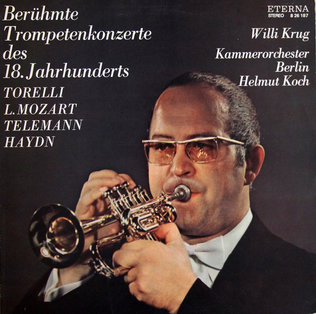 【テストプレス】　クルーク、コッホの18世紀の有名なトランペット協奏曲　独ETERNA　3743　LP レコード