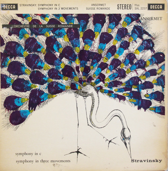 【オリジナル盤】　アンセルメのストラヴィンスキー/交響曲ハ調、3楽章の交響曲　英DECCA　3744　LP レコード