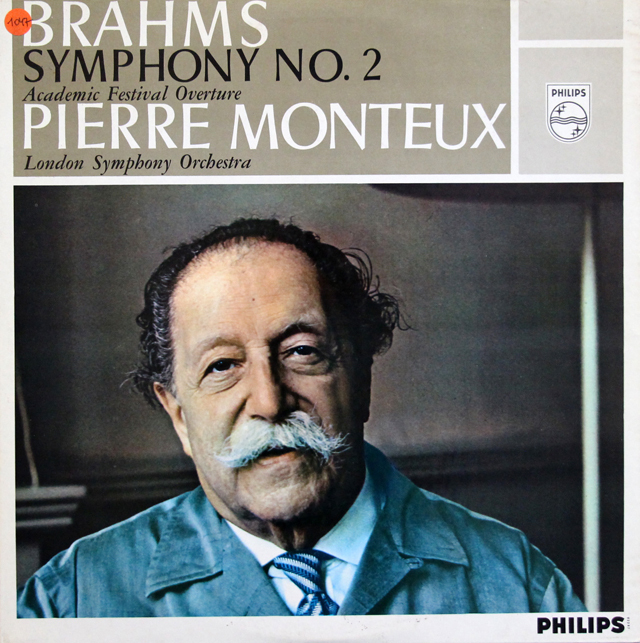 【モノラル】モントゥーのブラームス/交響曲第2番　蘭PHILIPS　3744　LP レコード