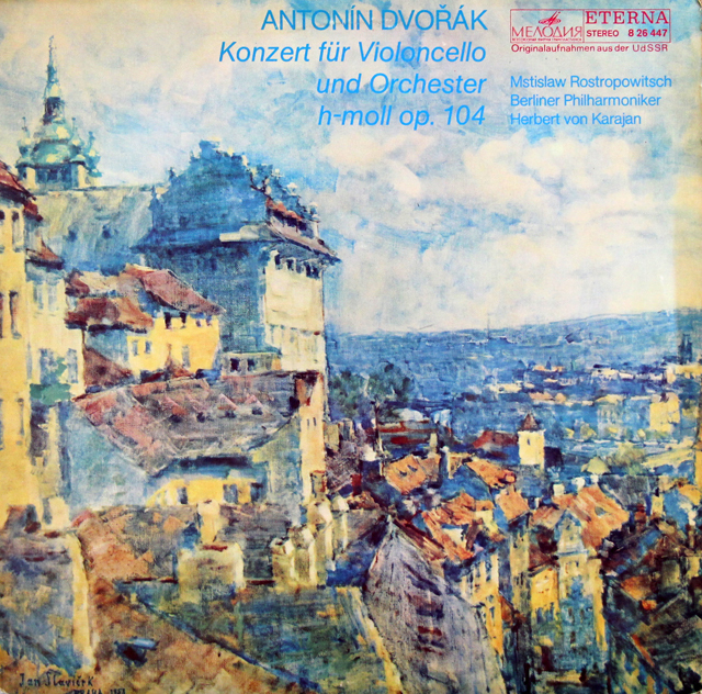 ロストロポーヴィチ、カラヤンのドヴォルザーク/チェロ協奏曲　独ETERNA　3744　LP レコード