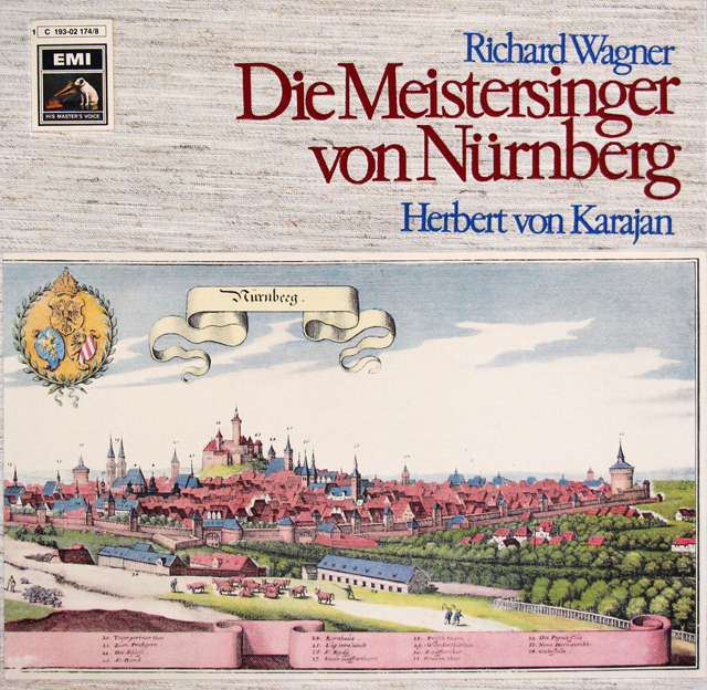 カラヤンのワーグナー/「ニュルンベルクのマイスタージンガー」全曲　独EMI　3744　LP レコード