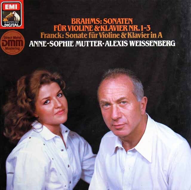 ムター、ワイセンベルクのブラームス、フランク/ヴァイオリンソナタ集　独EMI　3745　LP レコード