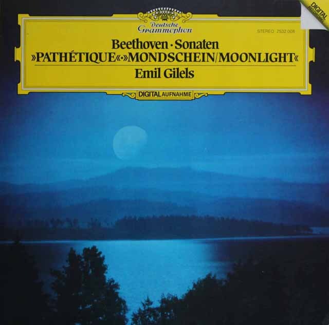 ギレリスのベートーヴェン/ピアノソナタ第14番「月光」ほか　独DGG　3745　LP レコード