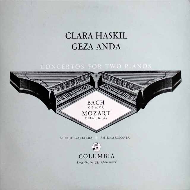 【オリジナル盤】　ハスキル&アンダのバッハ&モーツァルト/2台のピアノのための協奏曲集　英Columbia　3745　LP レコード