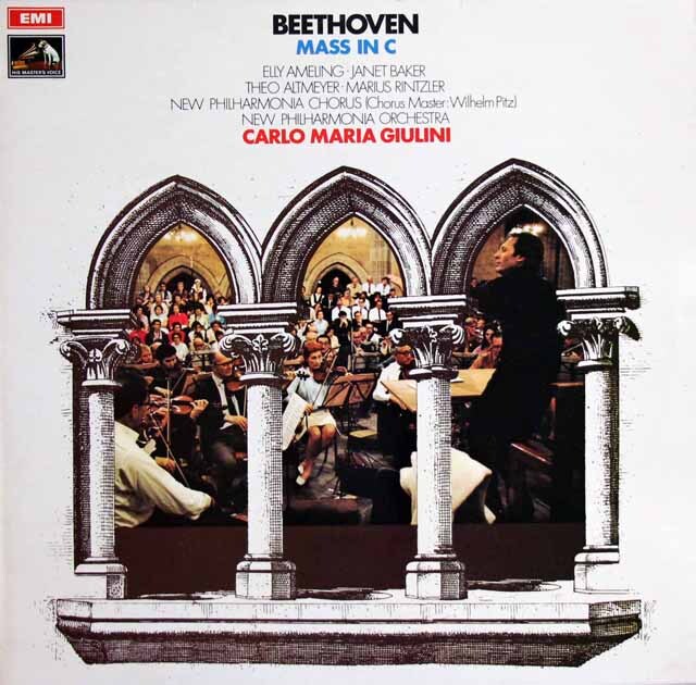 【オリジナル盤】　ジュリーニのベートーヴェン/ミサ曲ハ長調　英EMI　3745　LP レコード