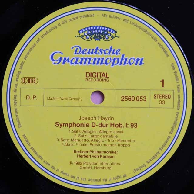 LP レコード カラヤンのハイドン/ロンドン交響曲 独DGG 3745