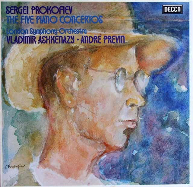 アシュケナージ、プレヴィンのプロコフィエフ/ピアノ協奏曲全集　独DECCA　3745　LP レコード