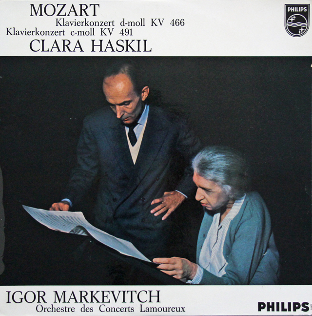 【モノラル】　ハスキル、マルケヴィチのモーツァルト/ピアノ協奏曲第20、24番　蘭PHILIPS　3746　LP レコード