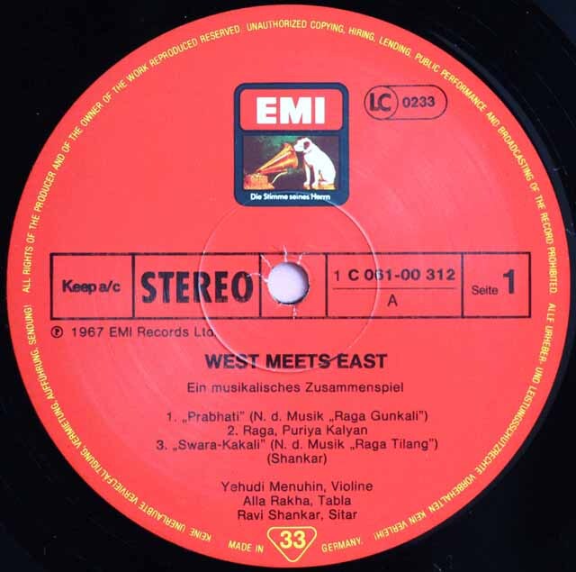 LP レコード メニューイン、シャンカールの「ウエスト・ミーツ