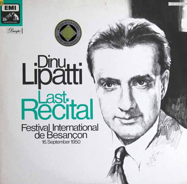 リパッティの「最後の演奏会」　独EMI　3801　LP レコード