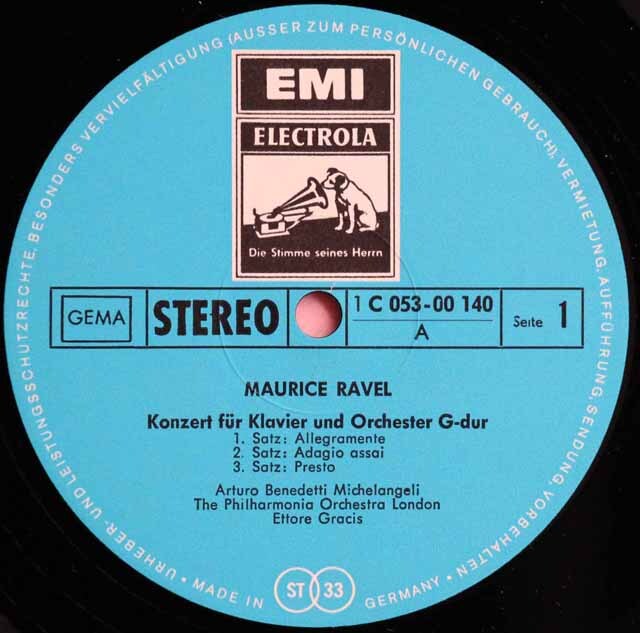 LP レコード ミケランジェリのラヴェル、ラフマニノフ/ピアノ協奏曲集