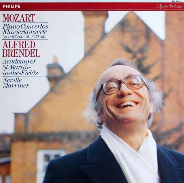 ブレンデル、マリナーのモーツァルト/ピアノ協奏曲第16、11番ほか　蘭PHILIPS　3801　LP レコード