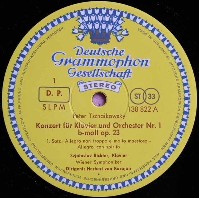 LP レコード リヒテル、カラヤンのチャイコフスキー/ピアノ協奏曲第1番
