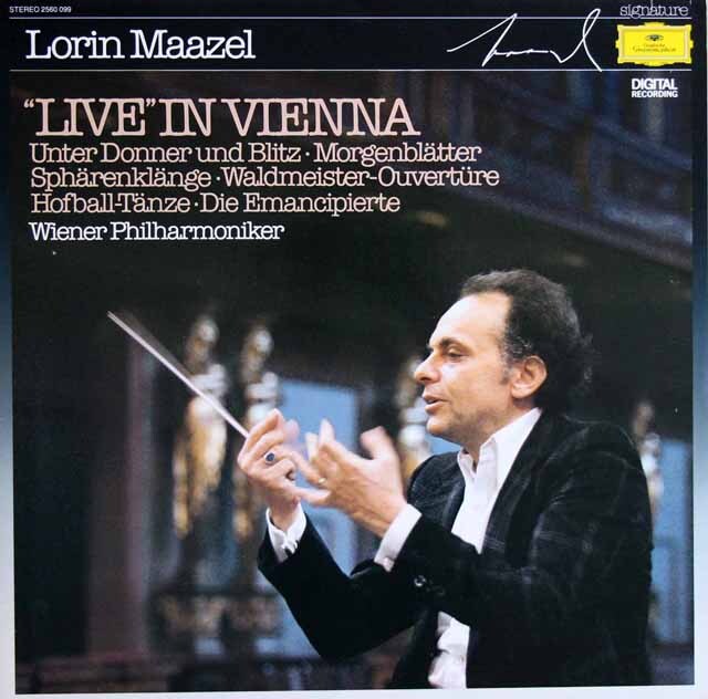 マゼールのウィーン・ライヴ　「雷鳴と稲妻」ほか　独DGG　3801　LP レコード