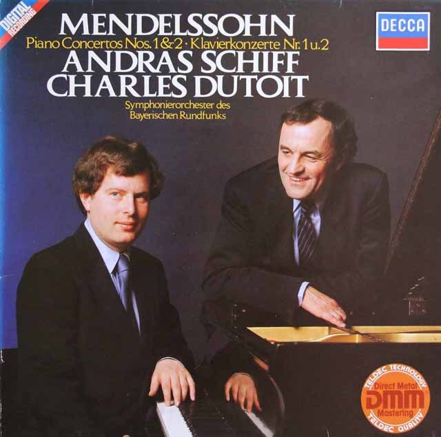 シフ、デュトワのメンデルスゾーン/ピアノ協奏曲第1、2番　独DECCA　3801　LP レコード