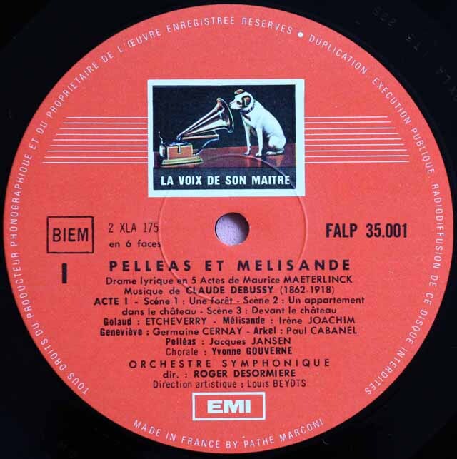 LP レコード デゾルミエールのドビュッシー/「ペレアスとメリザンド