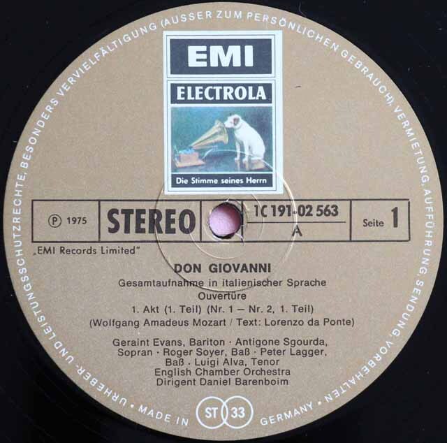 LP レコード バレンボイムのモーツァルト/「ドン・ジョヴァンニ」 仏