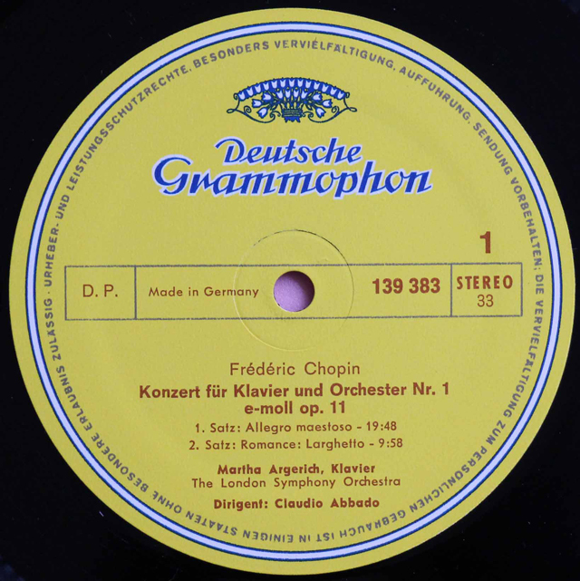 LP レコード オリジナル盤 アルゲリッチ、アバドのショパン、リスト