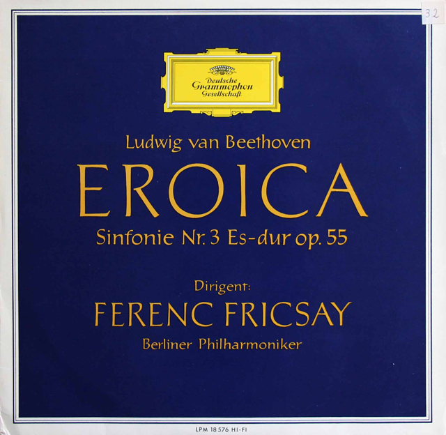 【モノラル】　フリッチャイのベートーヴェン/交響曲第3番「英雄」　独DGG　3802　LP レコード