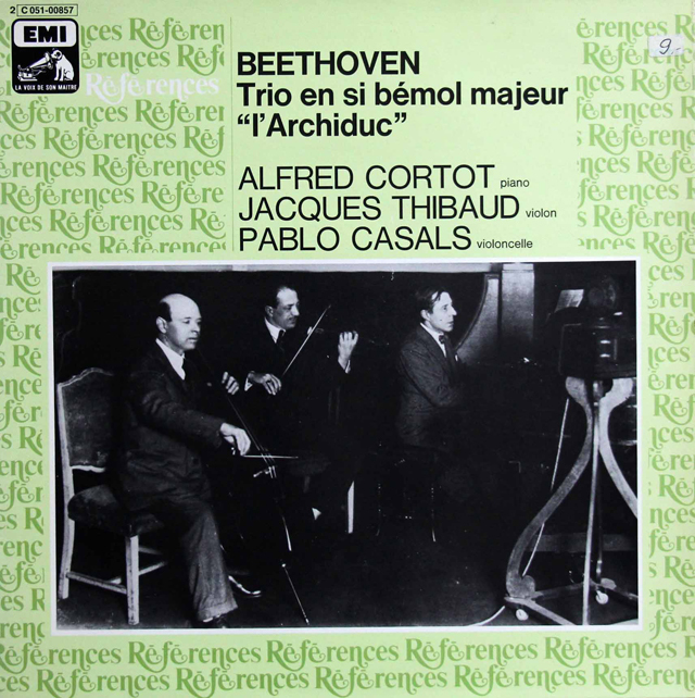 コルトー、ティボー、カザルスのベートーヴェン/ピアノ三重奏曲「大公」　仏EMI　3802　LP レコード