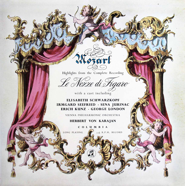 【オリジナル盤】　カラヤンのモーツァルト/「フィガロの結婚」抜粋　英Columbia　3802　LP　レコード