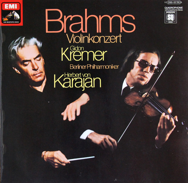 クレーメル、カラヤンのブラームス/ヴァイオリン協奏曲　独EMI　3803　LP レコード