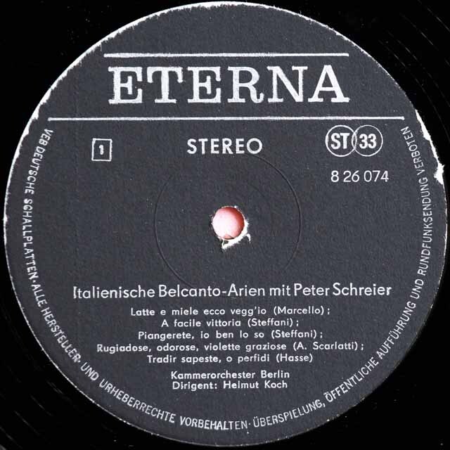 LP レコード シュライアーのテレマン/歌曲集 独ETERNA 3803