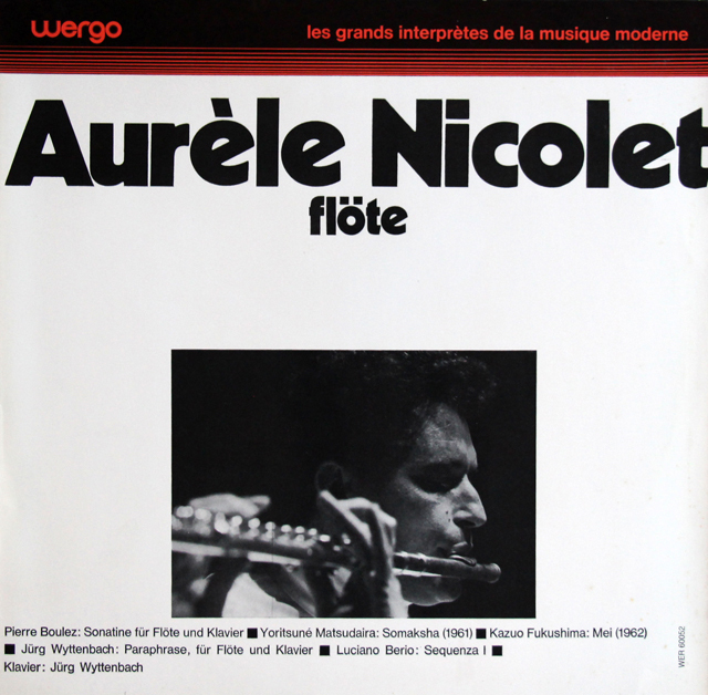 ニコレのブーレーズ/フルートとピアノのためのソナチネほか　独wergo　3803　LP レコード