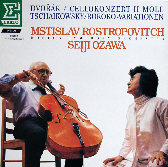 ロストロポーヴィチと小澤のドヴォルザーク/チェロ協奏曲ほか　独ERATO　3803　LP レコード