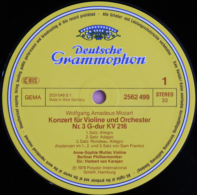 LP レコード ムター&カラヤンのヴァイオリン協奏曲集 独DGG 3803